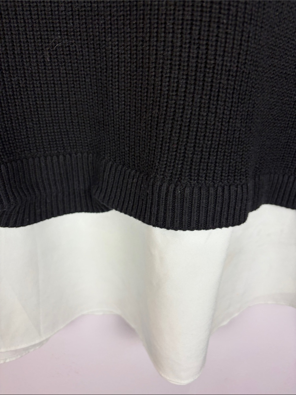 Lauren Ralph Lauren Layered Sweater XL Black Cotton Modal Shirt Hem Pullover - Picture 10 of 13
